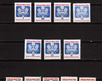 US Official Mail Stamps, Unused, us Stamps, us Vintage Stamps, Stamps, Official Stamps, United States Stamps, old US Stamps, USA Stamps