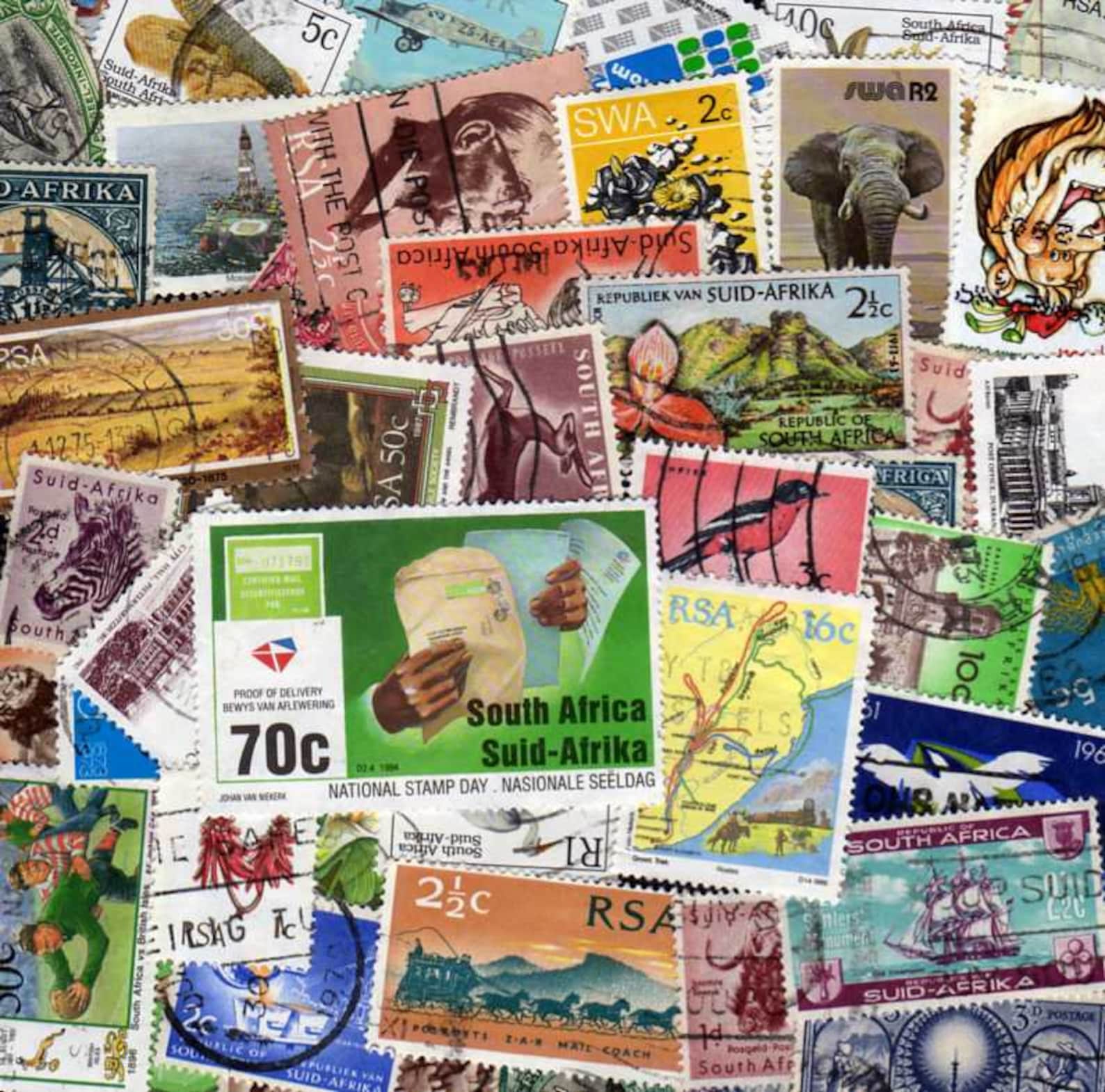 South Africa Stamps 50 Diff South Africa Postage Stamps Etsy