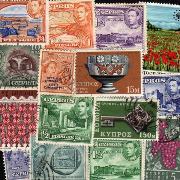 Lot 15 Diff Cyprus Stamps, Cyprus Postage Stamps, Cyprus, Stamps, Postage Stamps, Stamp Collection, Collages