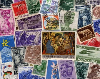 Italy Stamps, 50 Diff, Italy Postage Stamps, Italian Stamps, Italian Postage stamps, Stamp Collection, Stamps, Postage Stamps