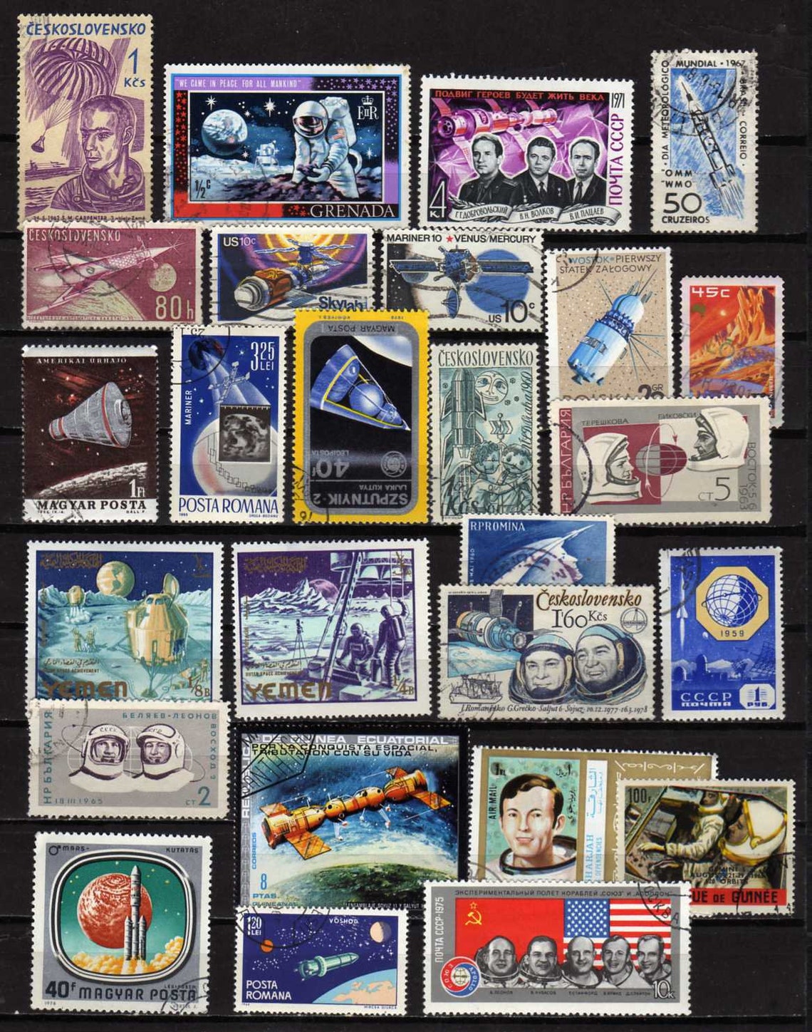 SPACE Stamps 50 Diff Space Postage Stamps Worldwide Stamps Etsy