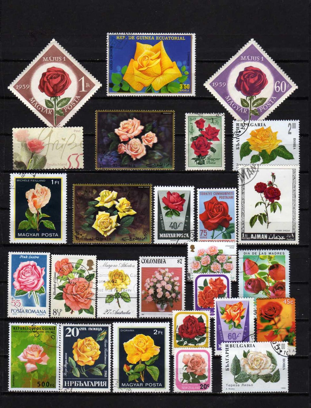 Roses Stamps, Flower Stamps, Roses on Stamps , Roses, Floral Stamps ...