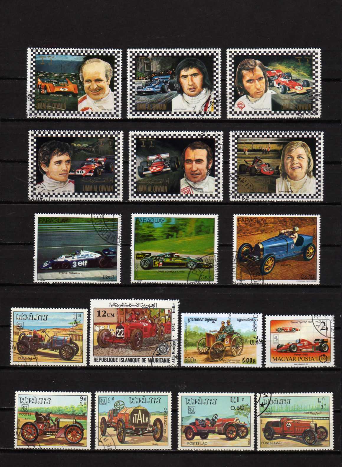 Lot Race Car Stamps, Racing Cars, Race Cars Postage Stamps, Auto Stamps ...