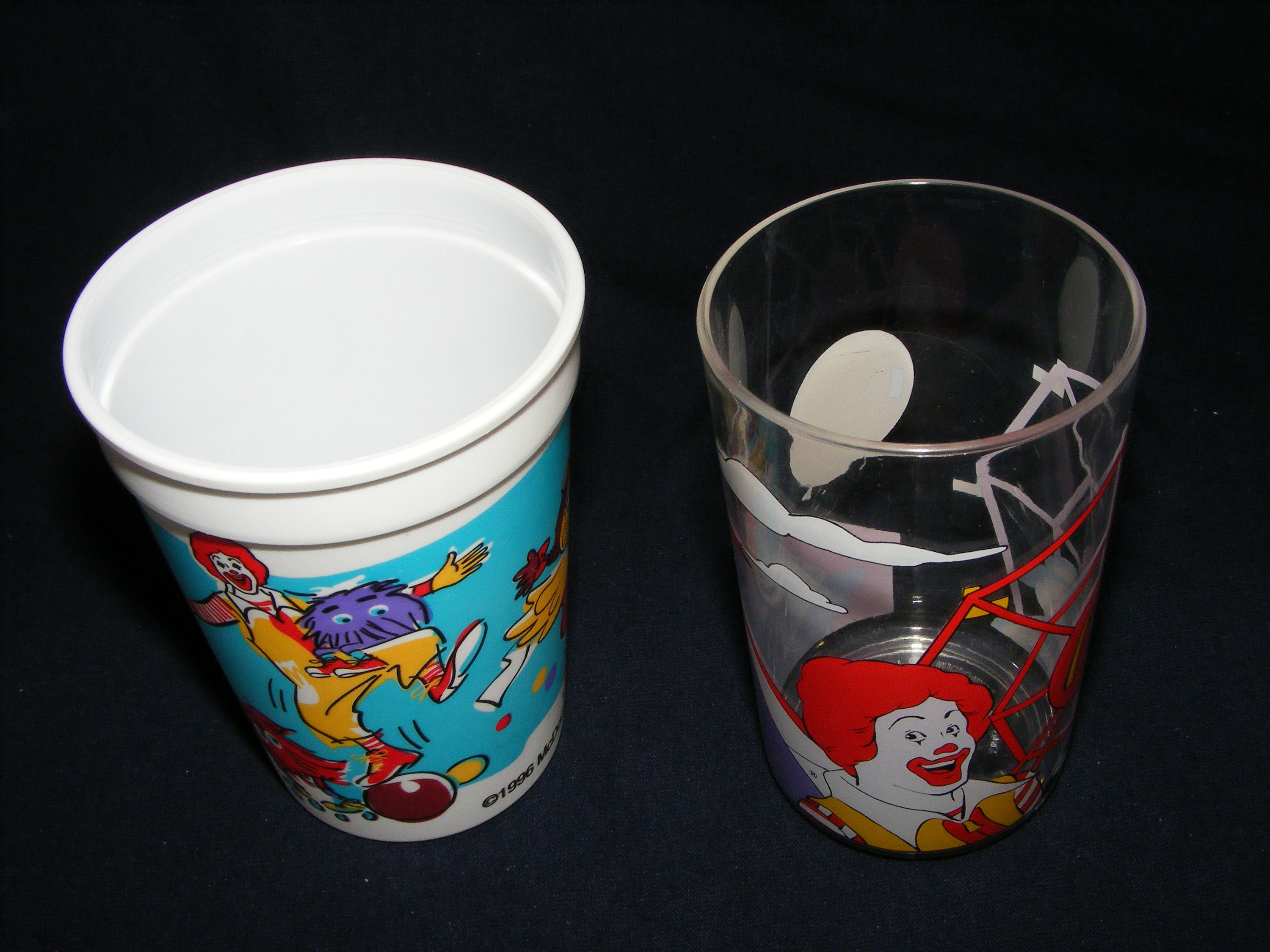Lot 2 Mcdonald's Plastic Cups, Kids Childs Drinking Cups, Milk Glass,  Ronald Mcdonald Cup - Yahoo Shopping