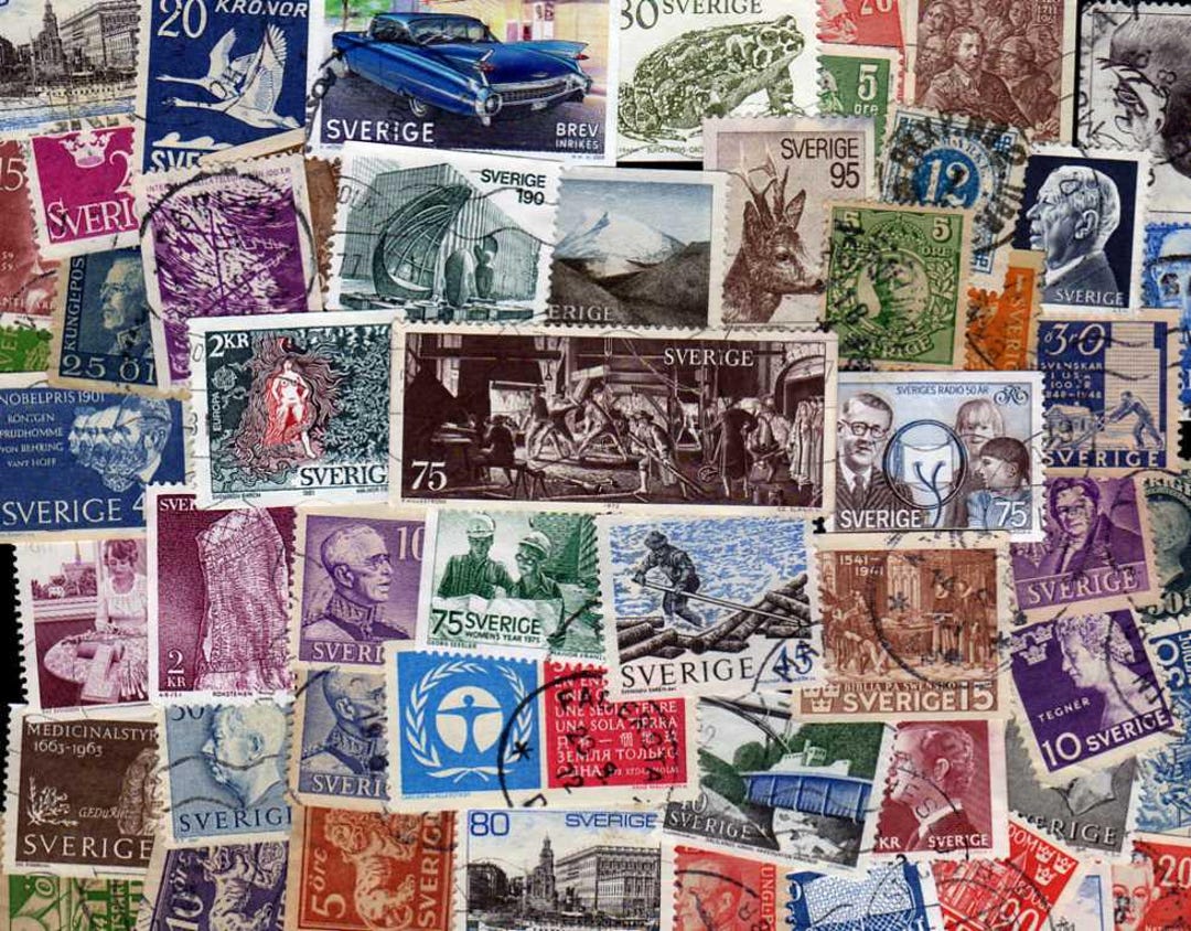Prophila Collection Lote De 50 Sellos Variados De Suecia – Ideal Para Coleccionistas Y Aficionados A La Filatelia