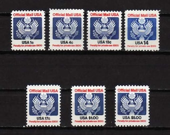 US Official Mail Stamps, Unused, us Stamps, us Vintage Stamps, Stamps, Back of Book Stamps, United States Stamps, old US Stamps, USA Stamps