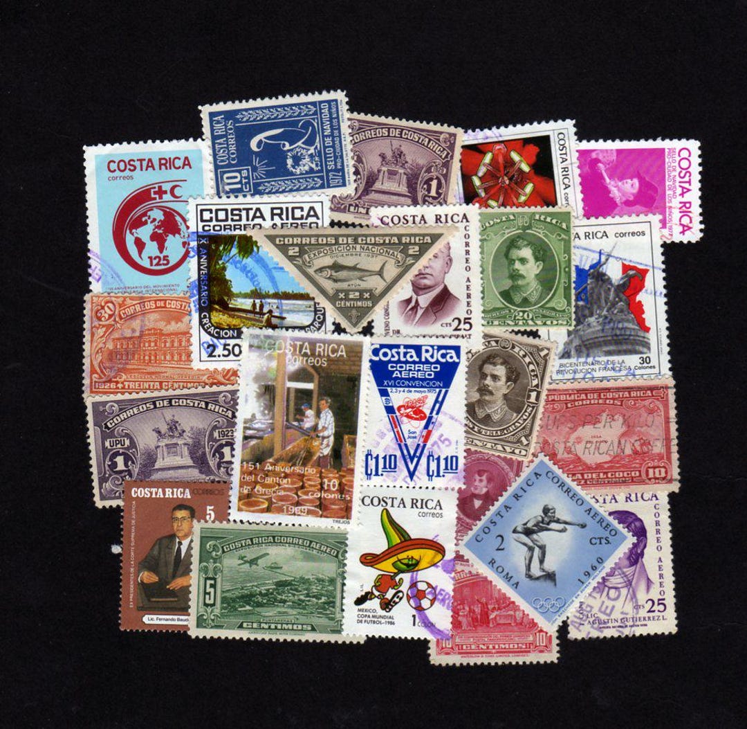 Costa Rica Vintage Stamps,20 Diff, Stamp Collection, Stamps, Travel ...