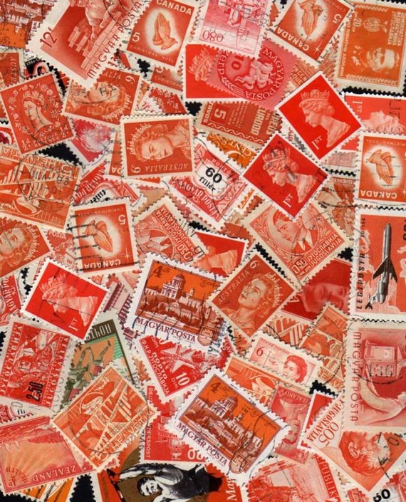Orange Stamps Orange Postage Stamps Shades of Orange Orange Etsy
