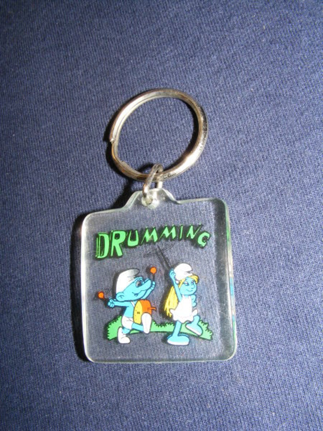 Smurf Keychain, Keychain, Key Chain, Toy Keyring, Keyring, Vintage ...