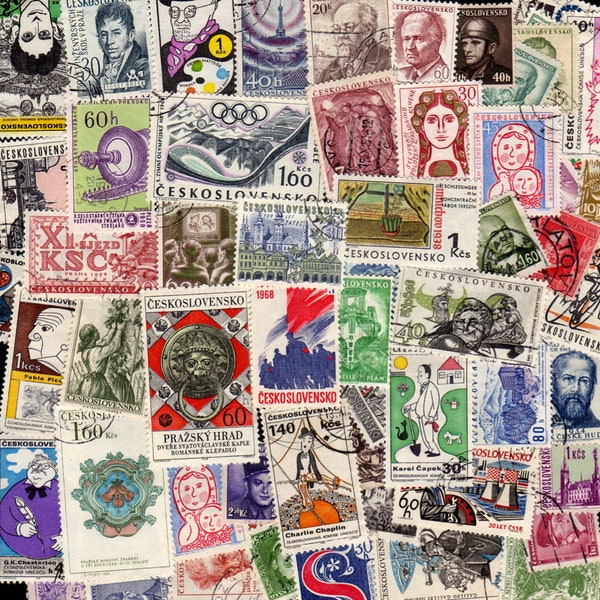 Czechoslovakia Stamps, 60 Diff, Czechoslovakia Postage Stamps, Czechoslovensko,Czechoslovakian Stamps,Czech Republic, Stamps,European Stamps