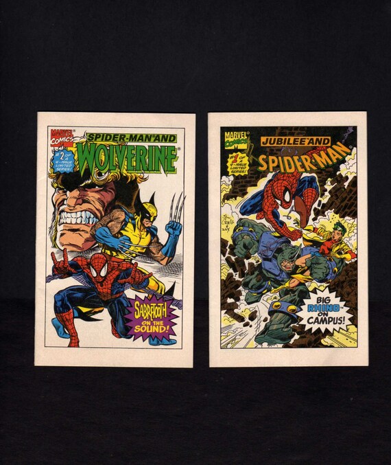 Lot 2 Spiderman Wolverine Mini Comic Books,wolverine Comic Book