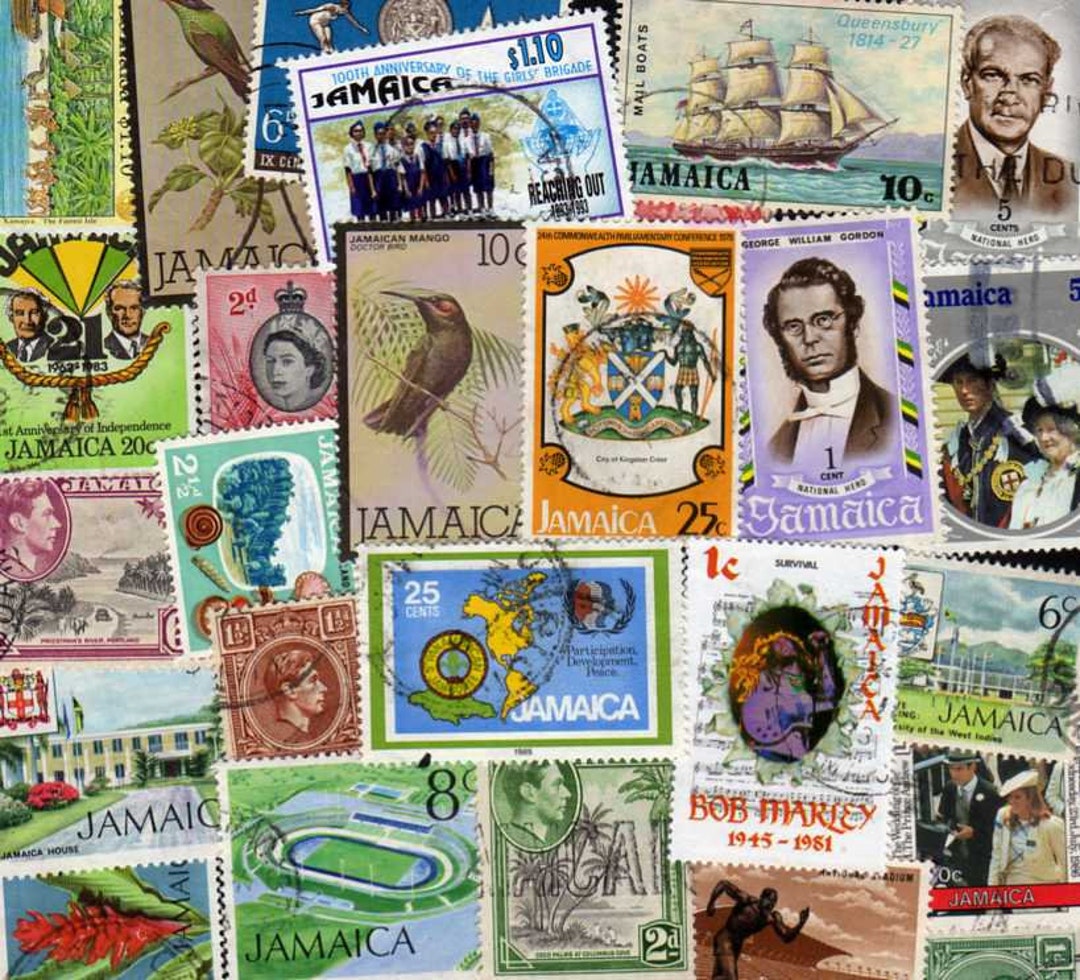 Jamaica Stamps 25 Diff Jamaica Postage Stampsjamaican Etsy
