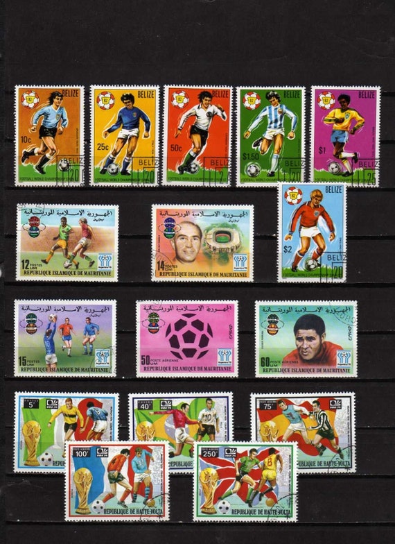 Soccer Stamps Soccer Postage Stamps Soccer Stamp Collection Etsy