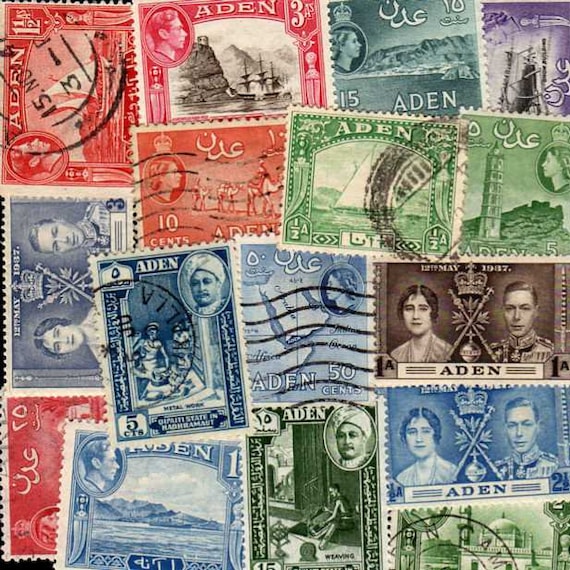 Lot Aden Stamps, 15 Diff, Aden Postage Stamps, Stamps, Aden, Middle East  Stamps, British Colony, Stamps, Postage Stamps, Stamp Collection