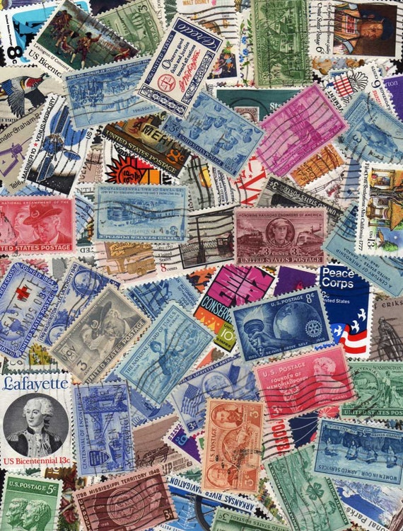 US Stamps, 100 Diff, All LARGE, Us Postage Stamps, Postage Stamps, Stamp  Collection, All LARGE Commemoratives, Older United States Stamps 