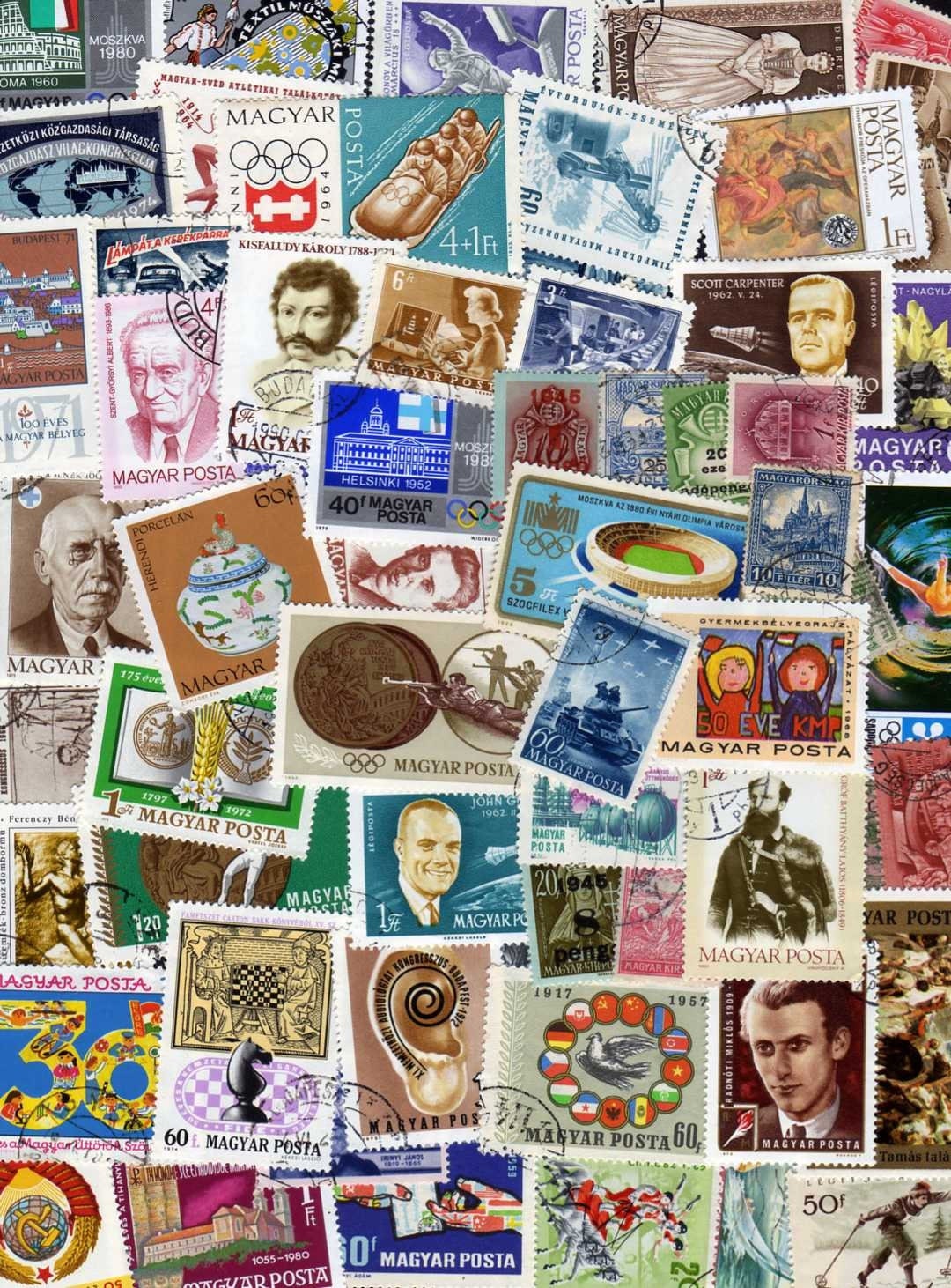 OLD 13 used postal stamps, MAGYAR KIR POSTA Hungary, 1900s HIVATALOS FILLER