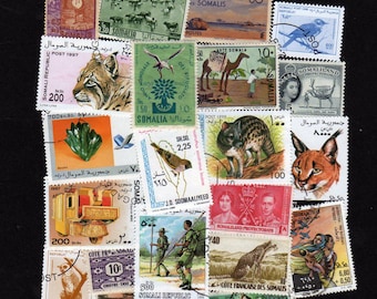 Somalia, Somalis, 20 Diff. Stamps, Africa African Stamp Collection, Craft Supplies, Travel Journal, Journaling