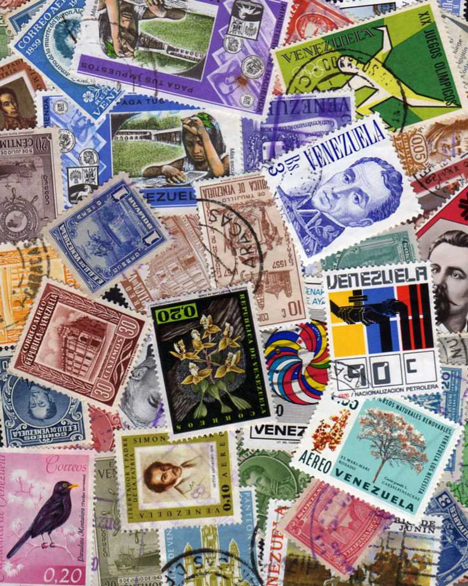 50 Diff. Venezuela Stamps Venezuela Postage stamps Etsy