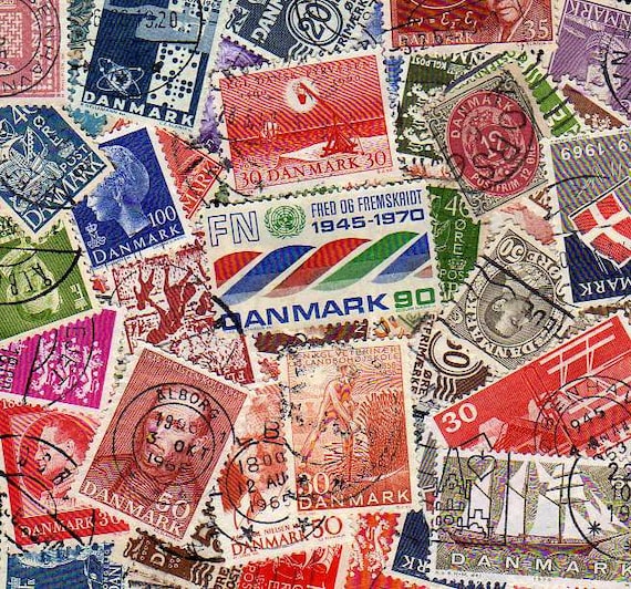 Denmark Stamp Collection - 50 Different Postage Stamps For Collectors - View #2