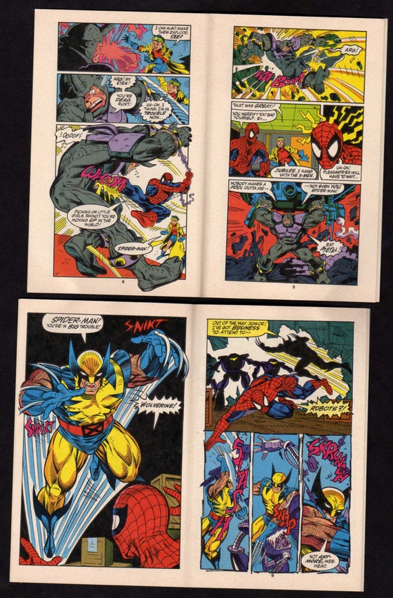 Lot 2 Spiderman Wolverine Mini Comic Books,wolverine Comic Book