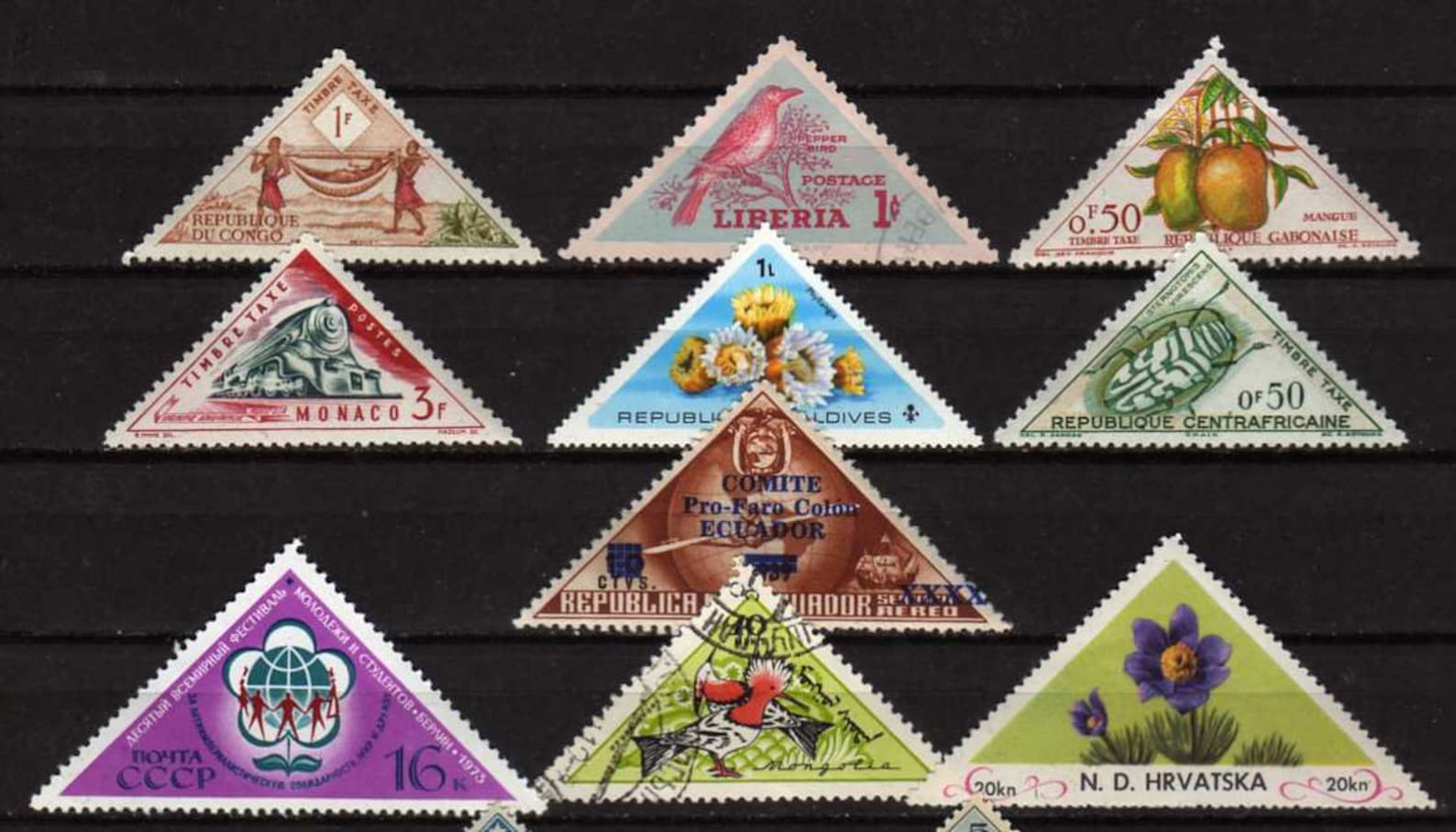 Triangular Stamps Triangle Stamps Triangle Postage Stamps - Etsy