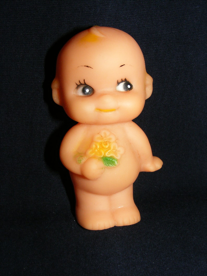 Kewpie Doll Kewpie Doll Holding Flowers Kewpie Soft Rubber Etsy