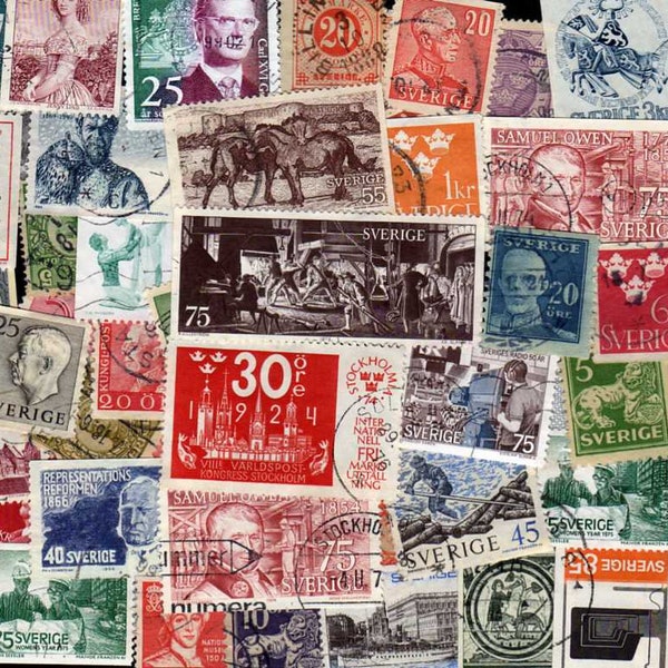 Sweden Stamps, 50 Diff, Sweden Postage Stamps,Sverige,Swedish Postage,Swedish,Swedish Stamps,Scandinavian Postage Stamps,Scandinavian Stamps