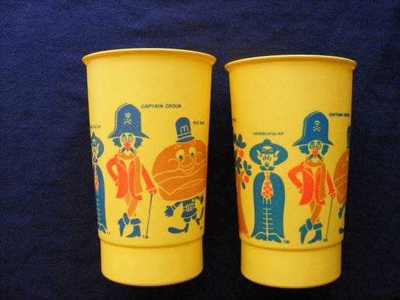 Mcdonald's Glass, 2, Plastic Cups, Kids Cups, Childs Cup, 1971, Drinking  Cups, Milk Cups, Milk Glass, Drinking Glass, Ronald Mcdonald Cup, 