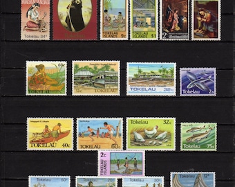 Tokelau Islands Stamps, Unused NH Vintage Stamp Collection, Pacific Island Country, Travel Journal, Journaling, Decoupage, Collages