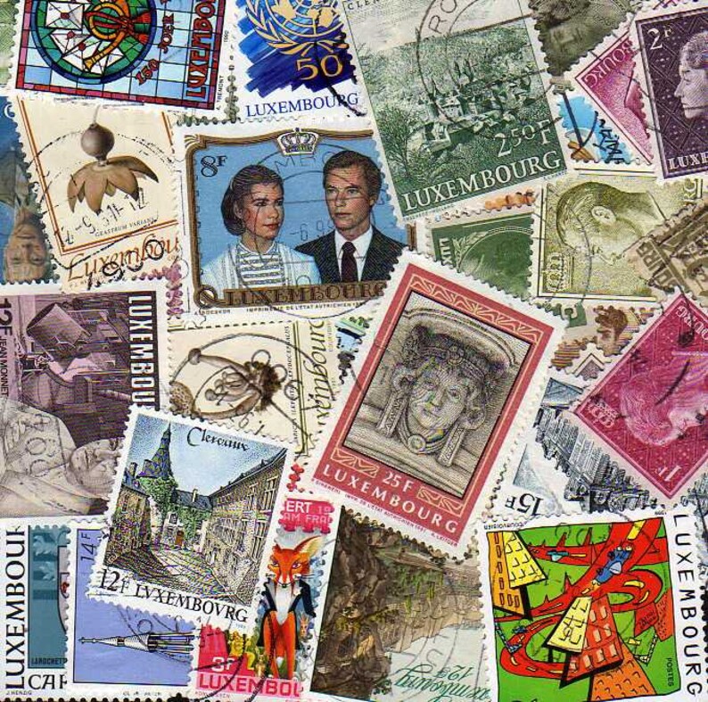 Luxembourg Stamps 40 Diff Luxembourg Postage Stamps Etsy