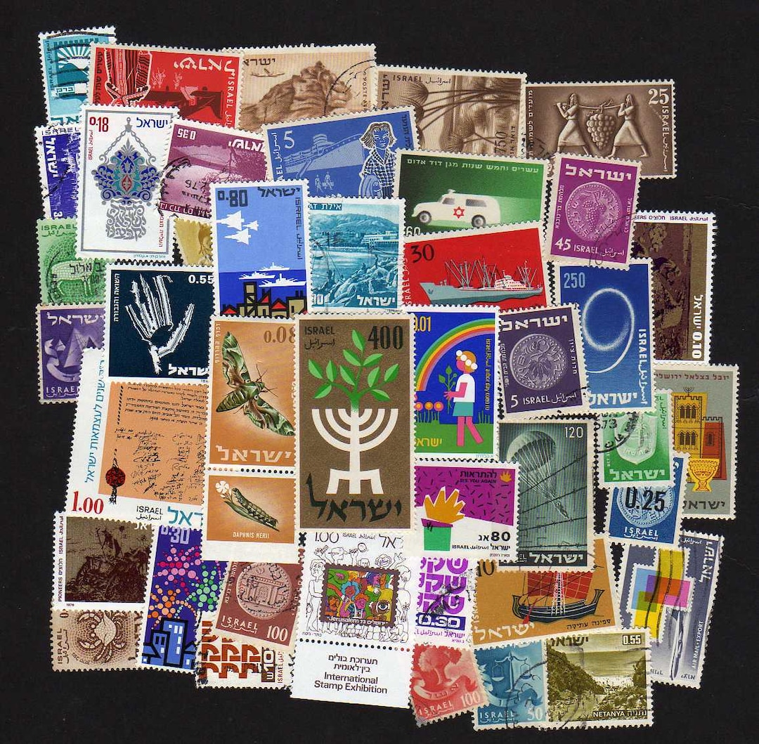Israel Stamps, 40 Diff, Israel Postage Stamps, Jewish Postage Stamps ...