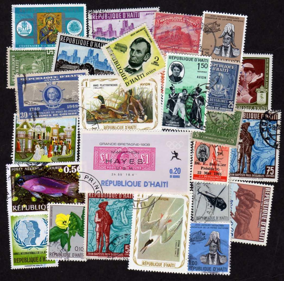 Haiti Stamps, 25 Diff, Haiti Postage Stamps, Haitian Stamps, Haiti ...