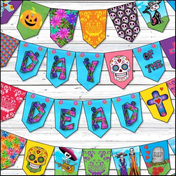 Printable Day of the Dead Banner - Dia de los Muertos Decorations