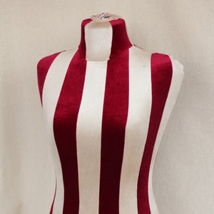 COVER for Mannequin Slip on Red White Velvet bust torso dress form