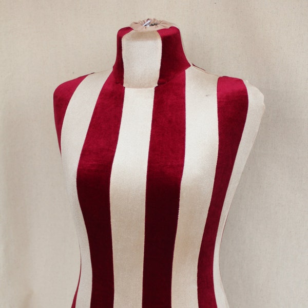 COVER for Mannequin Slip on Red White Velvet bust torso dress form