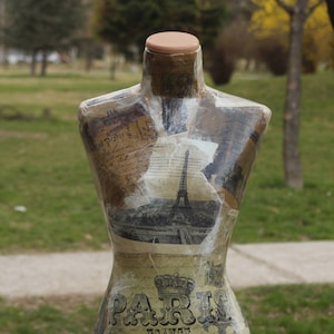 Mannequin Torso Paris London  Maniquin Vintage French Style Dress Form Jewelry bust display Torso paper mashe  Jewelry Holder Organizer
