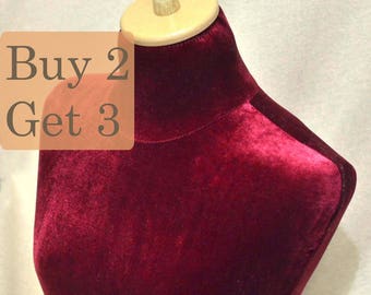 Mannequin Torso Velvet Red Maniquin Vintage Style Dress Form Jewelry bust display Torso paper mashe Tailor Dummy Jewelry Holder Organizer