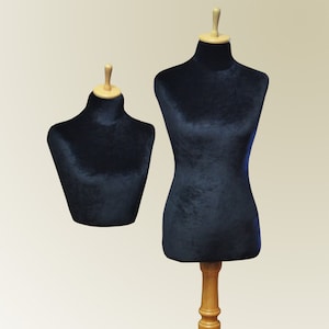 Mannequin Torso Black Velvet Maniquin Vintage Style Dress Form Jewelry bust display Torso paper mashe Tailor Dummy Jewelry Holder Organizer
