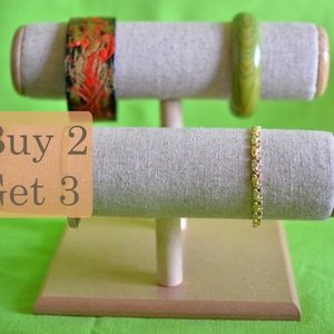 Armband Halter Display Veranstalter und Uhr Halter Display Veranstalter T-Bar für Armbänder natürliche/Haut Farbe Calico Material