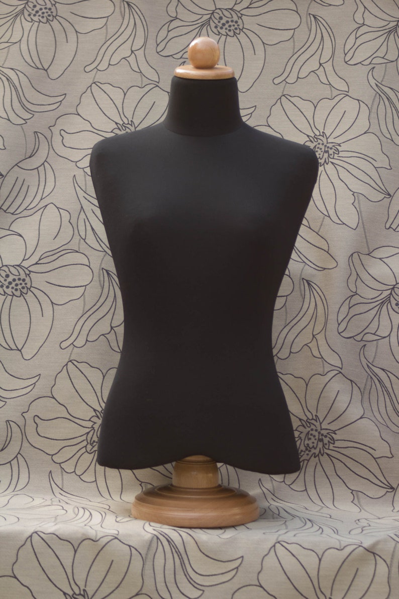 Mannequin Torso Black Cotton Maniquin Vintage Style Dress Form Etsy