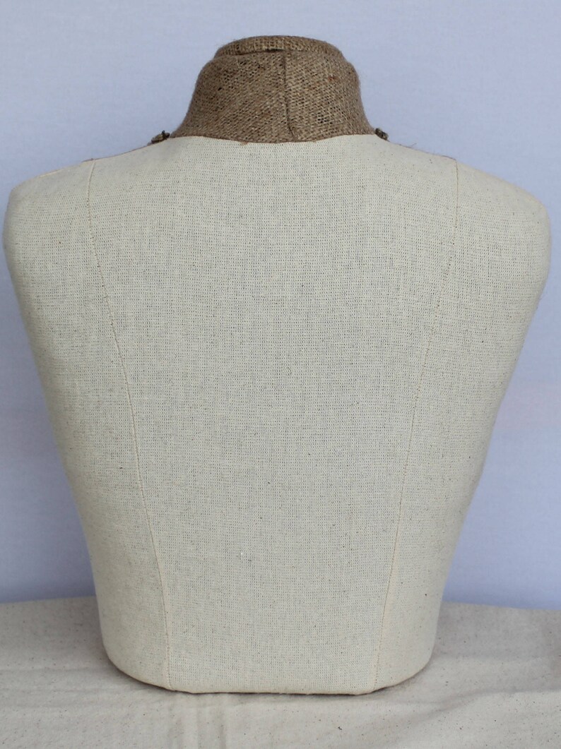 peper mache decorative item Jewelry mannequin holder necklace stand organizer Jewelry stand display Burlap Calico Half mannequin Bust torso