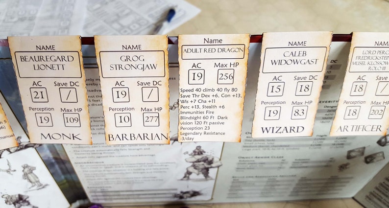 Initiative Tracker Set D&D Fillable PDF DOWNLOAD | Etsy