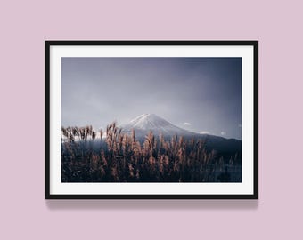 Japan Mount Fuji Sunrise Print: Calming Autumn Landscape Art