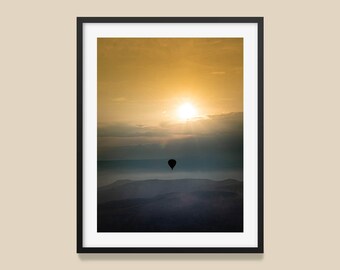 Cappadocia Sunrise Art Print: Hot Air Balloon Landscape, Turkey Home Decor