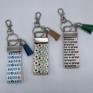 Key Fob Faux Leather with Tassel - Girl Scout Inspired - 2.5&quot;
