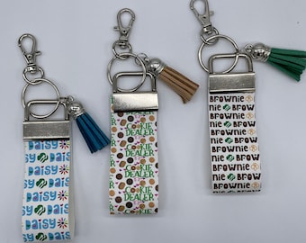 Key Fob Faux Leather with Tassel - Girl Scout Inspired - 2.5"