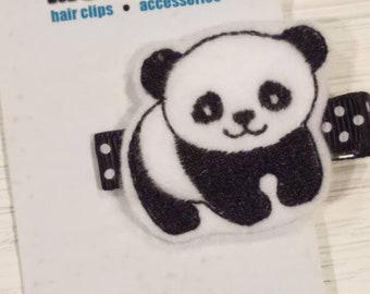 Baby Hair Clip Felt Panda Hair Clip Girls Hair Clip Animal Hair Clip Girl Barrette