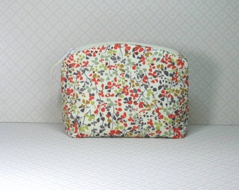 Makeup Bag, Liberty of London, Tana Lawn, Cosmetic Bag, Makeup Pouch, Liberty Fabric, Zippered Pouch, Cotton Makeup Bag, Bridesmaid Gift