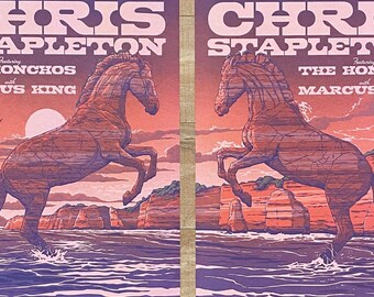 Chris Stapleton 2-Poster Set, Melbourne, Australia 2025 Poster // Wall Art // Screen Print // Horses // Australian Coast // 12 Apostles