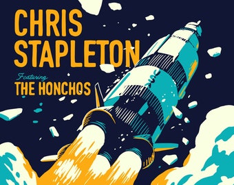 Chris Stapleton Huntsville 2022 Poster // Wall Art // Screen Print // Rocket Illlustration